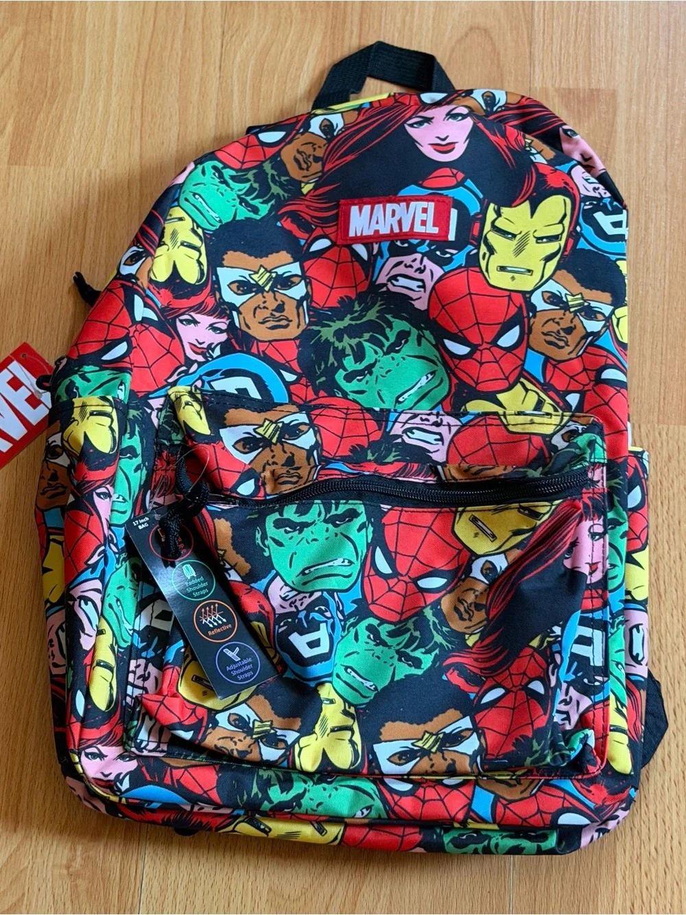 Marvel Avengers 17-inch All-Over Super Hero Printed Backpack.
